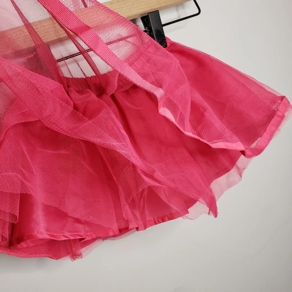 NWT Gymboree 12-18 Months Baby Girl Hot Pink Tulle Ballerina Structured Skirt